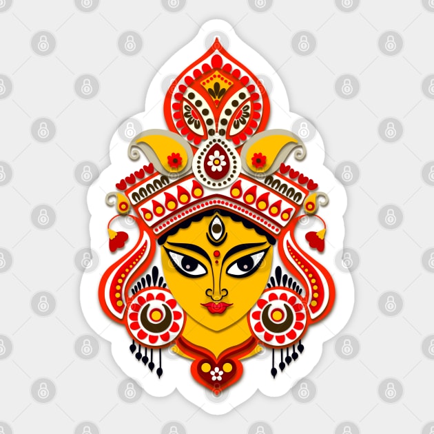 Goddess Durga Sticker by Prita_d